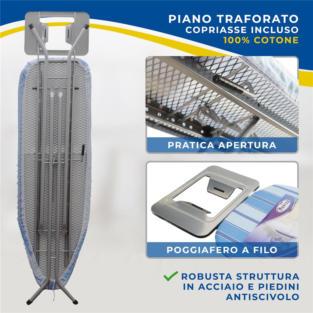 Framar Vapor Medium Asse da Stiro, Metallo, Bianco, 122 x 38 x 95 cm