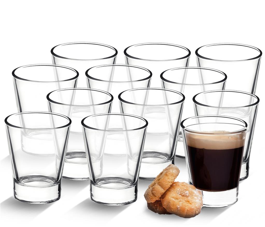 BOHEM'S Set 6 Tazzine Da Espresso In Vetro Impilabili Con Piattini – Capacità 85 Ml, Vetro Europeo, Lavabili In Lavastoviglie, Regalo Per Amanti Del Caffè