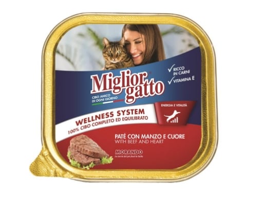 MIGLIOR GATTO PATE' CON MANZO E CUORE 100 GR