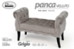 PANCA IN VELLUTO CON POGGIOLI 100 X 40 X H61 CM IN COLORE GRIGIO