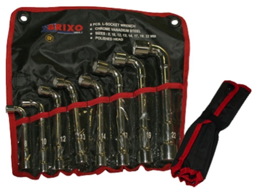BRIXO SET CHIAVI A PIPA IN ACCIAIO CROMO VANADIUM 8 PZ CON CUSTODIA