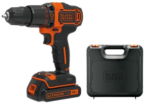 BLACK + DECKER TRAPANO AVVITATORE A PERCUSSIONE 18V BATTERIA LITIO 