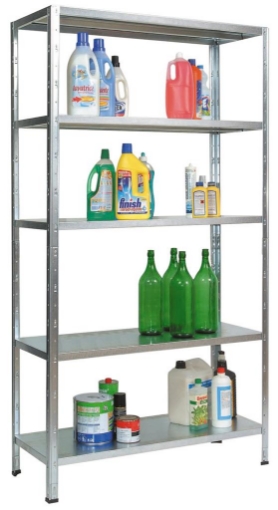 BRIXO CLICK CLACK SCAFFALE ZINCATO 5 RIPIANI 100 X 40 X H 186 CM