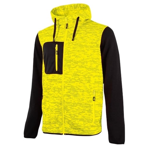 U-POWER RAINBOW YELLOW FLUO FELPA CON ZIP ANTINFORTUNISTICA TAGLIA M