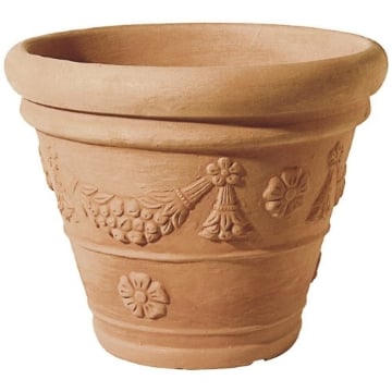 TROPEA VASO TONDO IN RESINA DECORATO 78 X H 59 CM