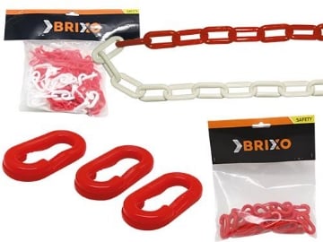 CATENA BRIXO IN PVC BIANCA E ROSSA IN ROTOLO DA 25 MT MM 6