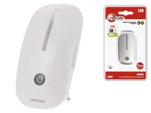 REV Luce notturna, luce fissa a risparmio energetico, lampada notturna a LED, 230 V, 50 Hz, 0,2 W, lampada a presa, colore giallo, alloggiamento bianco
