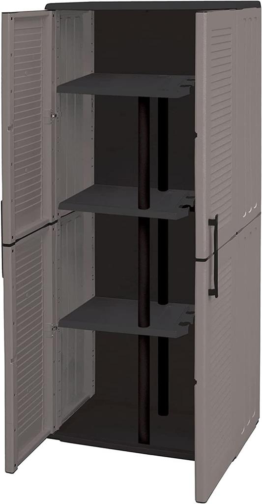 Il numero 1 del risparmio-SCAFFALE 4 RIPIANI MULTIUSO IN RESINA NERO 60X30XH138CM PORTATA 150KG