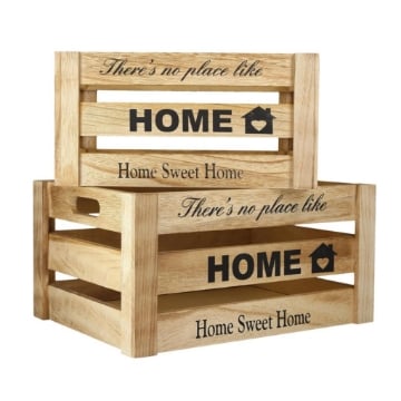 SET DUE CASSETTE HOME SWEET HOME DECORATIVE IN LEGNO