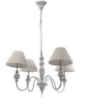 LAMPADARIO A 4 LUCI CON STRUTTURA IN METALLO 65X130CM COLORE BIANCO SHABBY