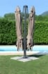 OMBRELLONE DOPPIO ARCHIMEDE 3 X 3 ANTRACITE E TELO ANTIVENTO TAUPE
