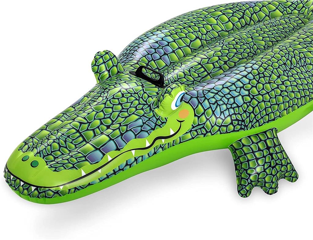 ILOVEFANCYDRESS Costume Gonfiabile A Coccodrillo | 1,5 Metri | Verde Fluorescente | Per Feste In Piscina E Temi Australiani - 2