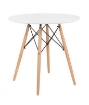 NAIROBI TAVOLO TONDO CON TOP BIANCO E GAMBE EFFETTO LEGNO 60 X 74 CM