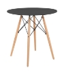 NAIROBI TAVOLO TONDO CON TOP NERO E GAMBE EFFETTO LEGNO 60 X 74 CM