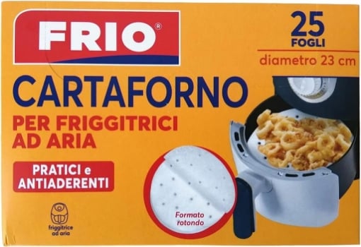 FRIO CARTA FORNO PER FRIGGITRICI AD ARIA QUADRATA DA 23 CM 25 PEZZI