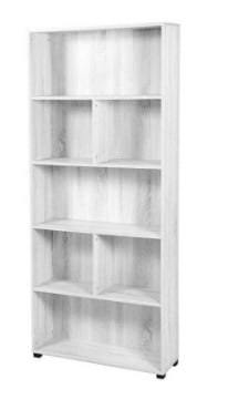 GAIA SCAFFALE LIBRERIA IN LEGNO A 5 RIPIANI 80 X 24 X 180 CM IN COLORE BIANCO