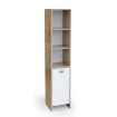 Il numero 1 del risparmio-MOBILE A COLONNA IN LEGNO PER BAGNO 33 X 33 X 160  CM BIANCO E NATURALE