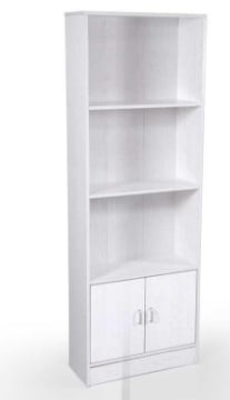 ERMES LIBRERIA IN LEGNO 60 X 24 X 170 CM COLORE BIANCO CON 2 ANTE