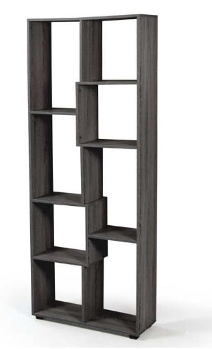 GAIA SCAFFALE LIBRERIA IN LEGNO RIPIANI SFALSATI 70 X 24 X 178 COLORE WENGÈ