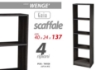 GAIA SCAFFALE LIBRERIA IN LEGNO A 4 RIPIANI 40 X 24 X H137 CM IN COLORE WENGÈ