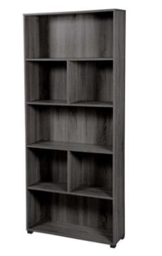 GAIA SCAFFALE LIBRERIA IN LEGNO A 5 RIPIANI 80 X 24 X H180 CM IN COLORE WENGÈ