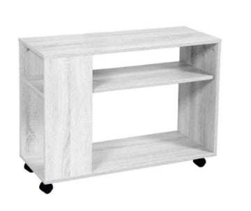 GAIA MOBILETTO IN LEGNO CON RUOTE 80 X 30 X 56 CM IN COLORE BIANCO