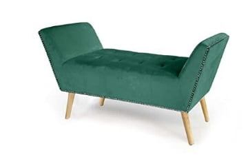 TOD PANCA IN VELLUTO CON GAMBE LEGNO 117 X 40 X 60 CM IN COLORE VERDE