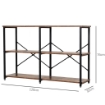 SCAFFALE STILE INDUSTRIAL 3 LIVELLI STRUTTURA IN ACCIAIO 120 X 30 X 76 CM