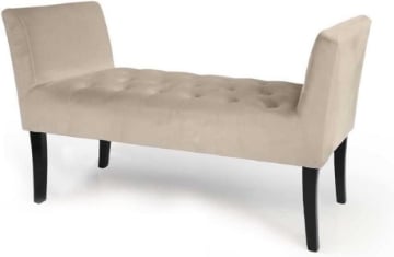 TOD PANCA IN VELLUTO CON GAMBE NERE 110 X 40 X 60 CM IN COLORE BEIGE