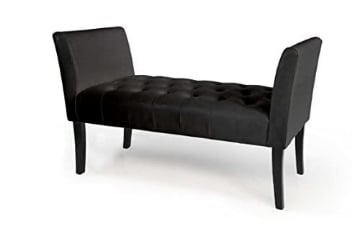 TOD PANCA IN SIMILPELLE CON GAMBE NERE 111 X 40 X 60 CM IN COLORE NERO
