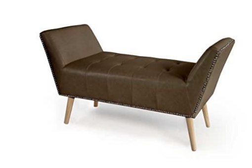 TOD PANCA IN SIMILPELLE CON GAMBE LEGNO 111 X 40 X 60 CM IN COLORE MARRONE