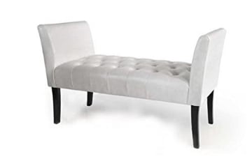 TOD PANCA IN SIMILPELLE CON GAMBE NERE 111 X 40 X 60 CM IN COLORE BIANCO