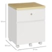 MOBILE PER UFFICIO CON 2 CASSETTI PORTADOCUMENT E 5 RUOTE X39.5X62CM BIANCO