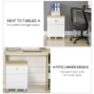 MOBILE PER UFFICIO CON 2 CASSETTI PORTADOCUMENT E 5 RUOTE X39.5X62CM BIANCO