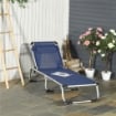 SDRAIO DA GIARDINO PIEGHEVOLE CON POGGIATESTA  CON SCHIENALE REGOLABILE BLU SCURO