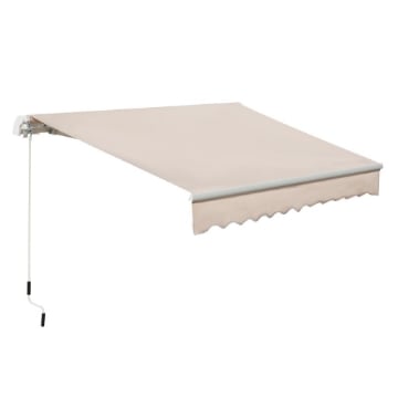 TENDA DA SOLE A MANOVELLA CON COPERTURA IMPERMEABILE 300 X 250 CM COLORE BEIGE