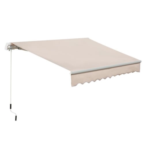 TENDA DA SOLE A MANOVELLA CON COPERTURA IMPERMEABILE 300 X 250 CM COLORE BEIGE
