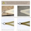 TENDA DA SOLE A VELA OMBREGGIANTE TRIANGOLARE 3 X 3 X 3 MT COLORE CREMA