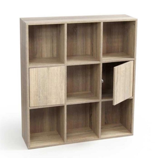 GAIA SCAFFALE LIBRERIA A 9 POSTI 90 X 24 X 98 CM IN COLORE ROVERE