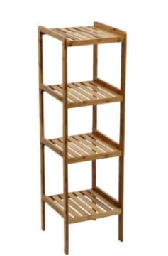 BAMBOO SCAFFALE NATURAL A 4 RIPIANI 34 X 33 X 110 CM LEGNO NATURALE