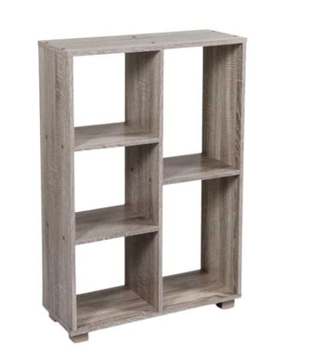 ERMES LIBRERIA IN LEGNO CON 5 VANI APERTI 60 X 24 X 87 CM COLORE OLMO