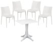 SET 4 SEDIE ZIP + TAVOLO PONENTE BIANCO QUADRATO PER ESTERNO E INTERNO