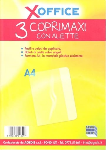 Copertina per Quaderni Maxi A4 Trasparente Colorata con Alette  Copriquaderno