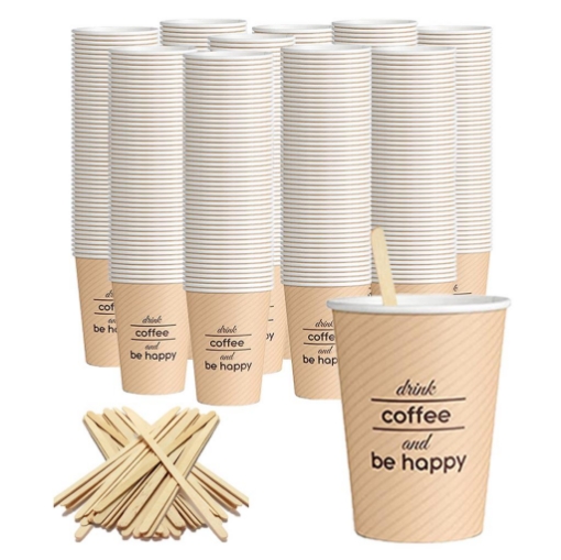 Kit Completo 100 Pz Bicchierini Caffè Carta 75ml + 100 Pz Palette Monouso  Ecologici Biodegradabili - Bicchieri espresso usa e getta Sostenibili