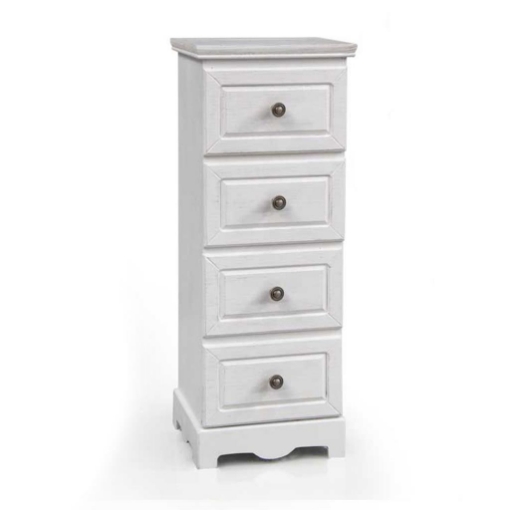 PERLA CASSETTIERA A 4 CASSETTI 31 X 26 X 80 CM COLORE BIANCO