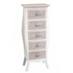 CHARM CASSETTIERA A 5 CASSETTI 38X28X103 CM COLORE BIANCO E CREMA