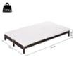 LETTINO  PRENDISOLE A 2 POSTI E RATTAN CON MATERASSINO 195 X 120 X 28 CM BIANCO