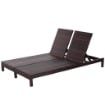 LETTINO  PRENDISOLE A 2 POSTI E RATTAN CON MATERASSINO 195 X 120 X 28 CM BIANCO