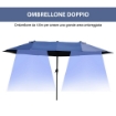 OMBRELLONE DOPPIO TETTUCCIO DA ESTERNO 460 X 270 X 240 BLU