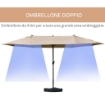  OMBRELLONE DA GIARDINO DOPPIO 460 X 270 X 240 CM APERTURA A MANOVELLA CACHI